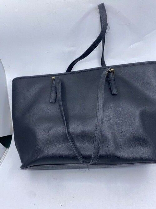 Michael Kors Jet Set Large Travel Top Zip Device Black Saffiano Leather Shoulder