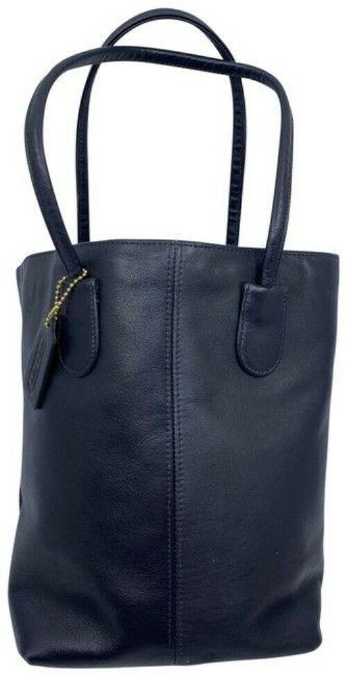 coach vintage black leather shoulder bag