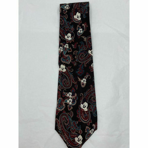 New! MICKEY MOUSE Disney Neck Tie Black Red White 100% Silk Handmade