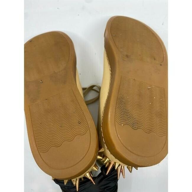 RUTHIE DAVIS Tan Leather Mid Top Fashion Sneakers w/ Spikes Size 8