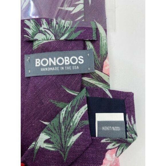 New! BONOBOS Pineapple Purple Green Neck Tie USA