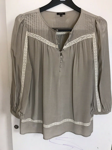 TOCCA Beige Silk Top sz 8