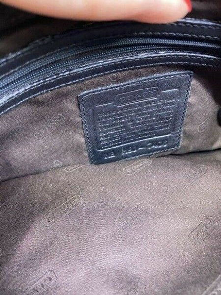 coach medium material black fabric shoulder bag