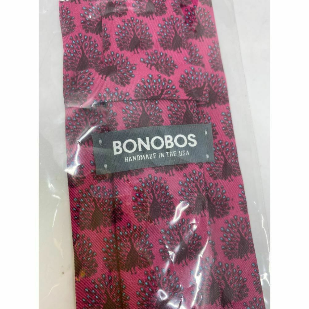 New! BONOBOS Pink Animal Print Neck Tie Msrp 95