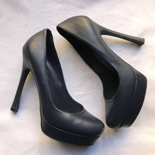 YSL Yves Saint Laurent Classic Navy leather High heels 6.5