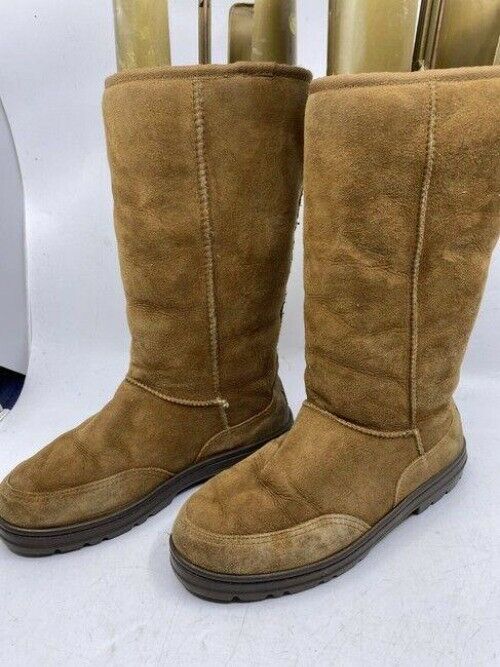 Ugg Australia Brown Tall Rugged Bootsbooties Size Us