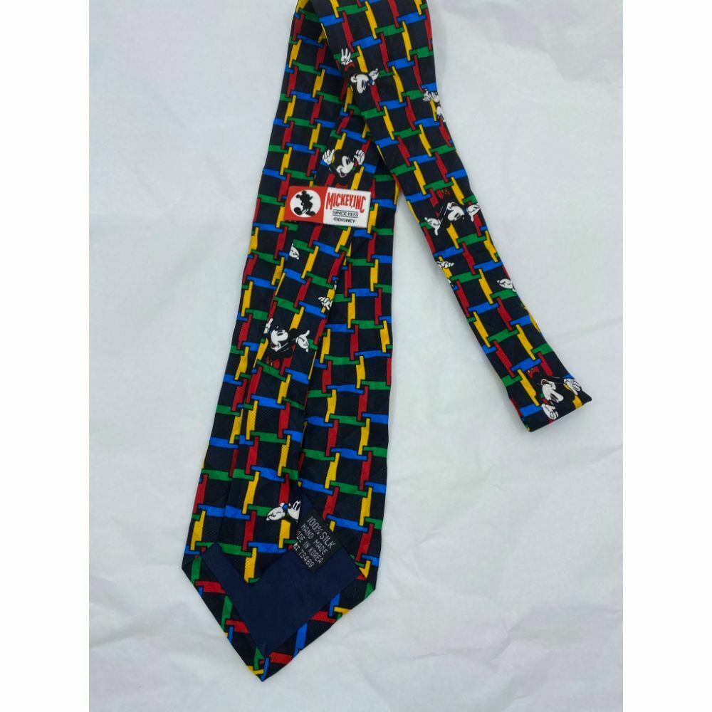 MICKEY MOUSE Disney Neck Tie Multicolor Hand Made 100% Silk