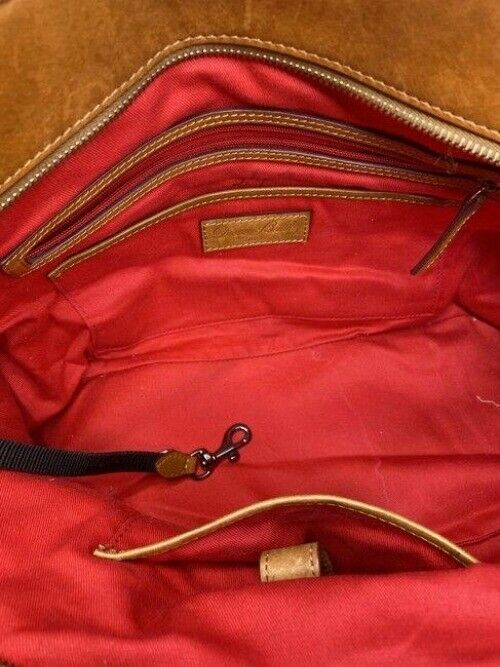 Dooney and bourke shopping large blue white brown fabric tote