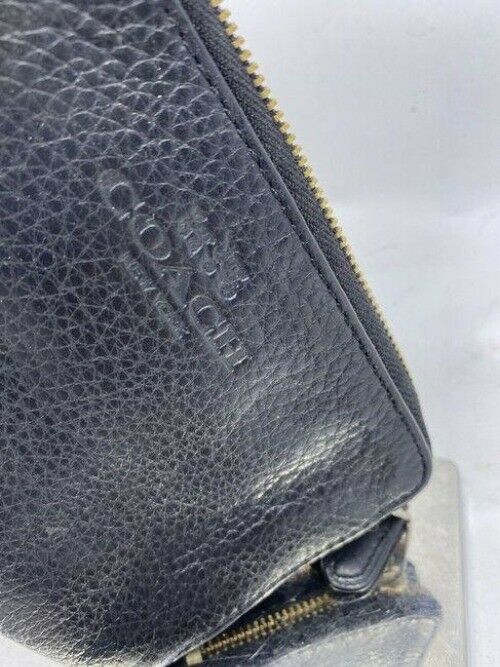 coach double zip like black wristlet