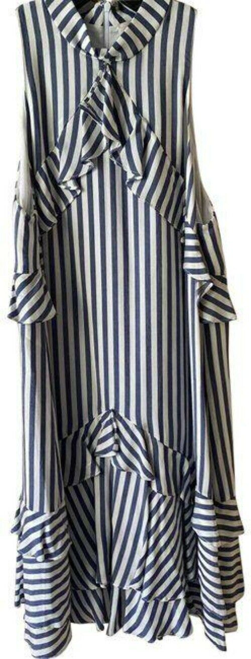Nicole miller navy white new stripe msrp small short casual dress