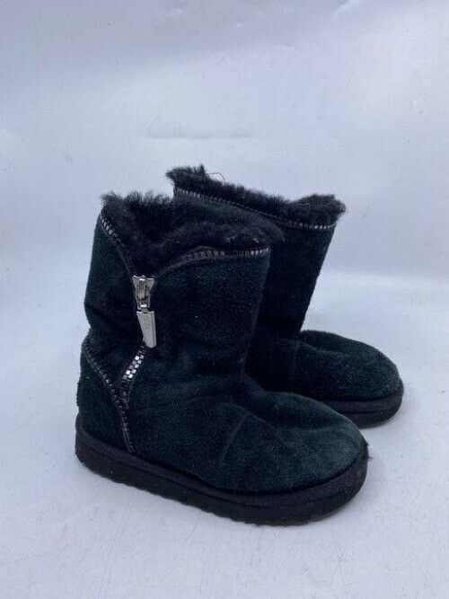 Ugg Australia Black Kids Zipper Accent Bootsbooties Size Us