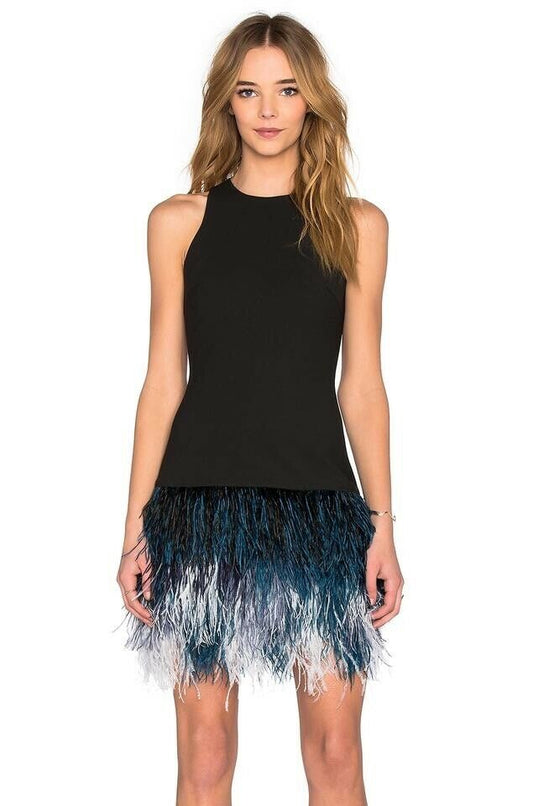 ELIZABETH And JAMES Dania Black And Ombré Blue Cocktail Dress Sz 2