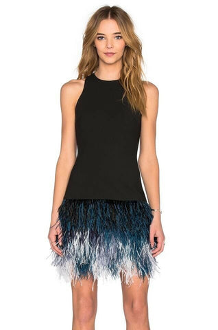 ELIZABETH And JAMES Dania Black And Ombré Blue Cocktail Dress Sz 2