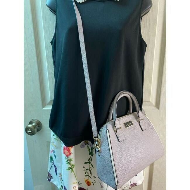 kate spade medium handbag w strap purple leather cross body bag