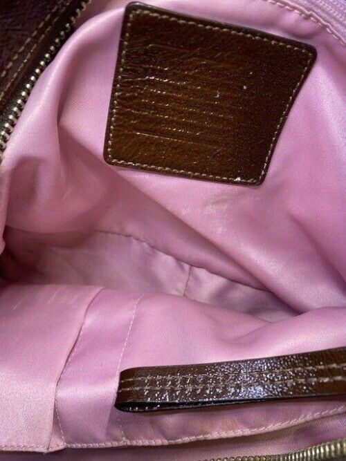 coach bag beige black fabric tote