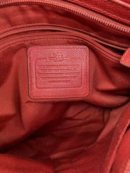coach all over logo red coated canvas cross body bag