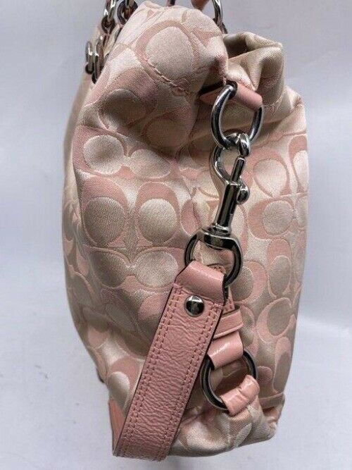 coach msrp pink silver fabric cross body bag