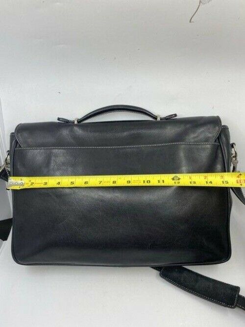 coach vintage black leather messenger bag