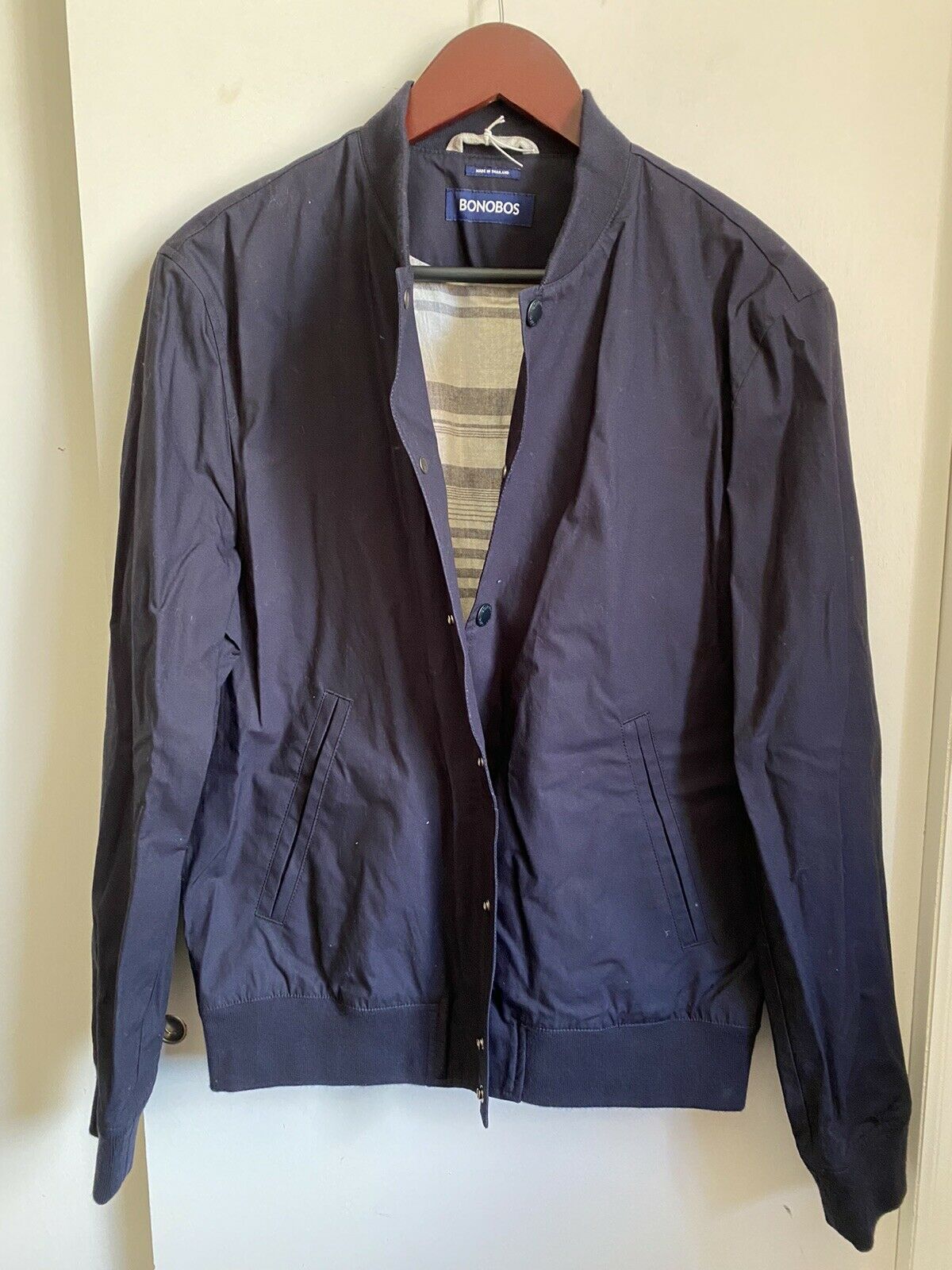 NWT! BONOBOS Navy Boulevard Bomber Jacket sz Medium