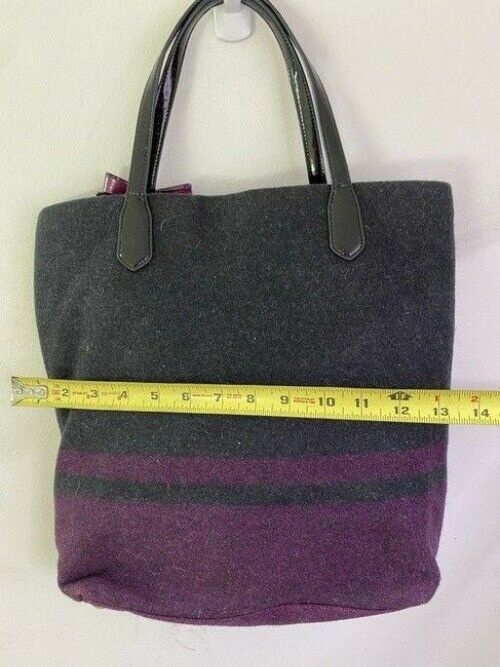 coach bag purple black fabric tote