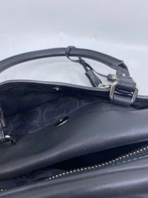 Coach Hampton Doctor Satchel Black Leather Tote