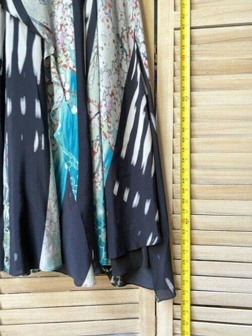 Nicole Miller black teal white msrp long casual maxi dress