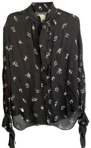 nicole miller black white zodiac sign ls small tunic