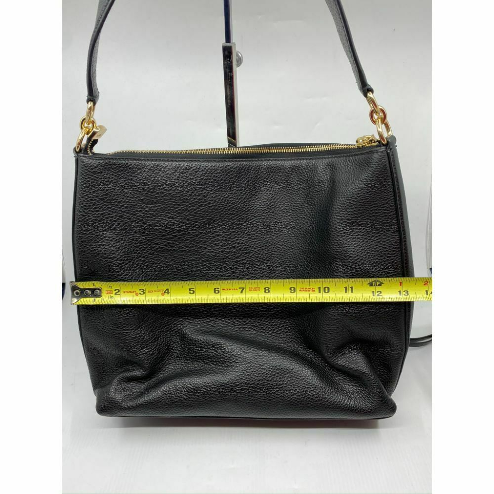 Coach Black Leather Classic Tote Bag Multiple Compartments