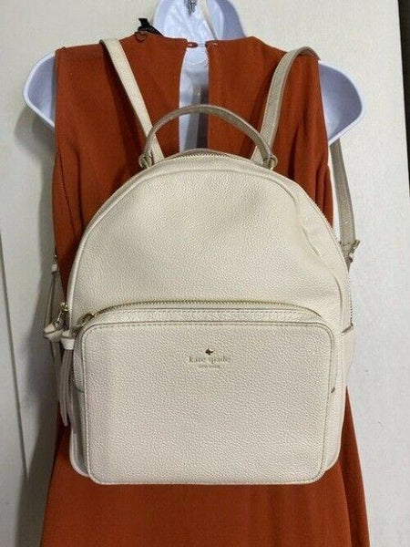 kate spade cream white leather backpack