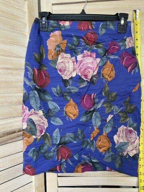 Nicole Miller blue pink green floral msrp skirt