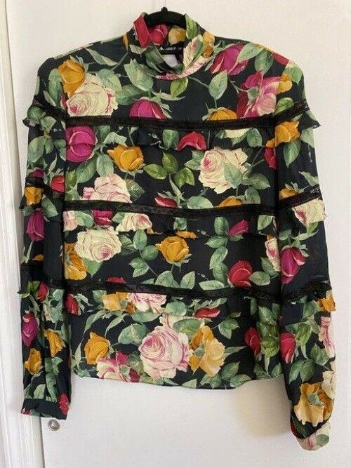 nicole miller multicolor new floral msrp blouse