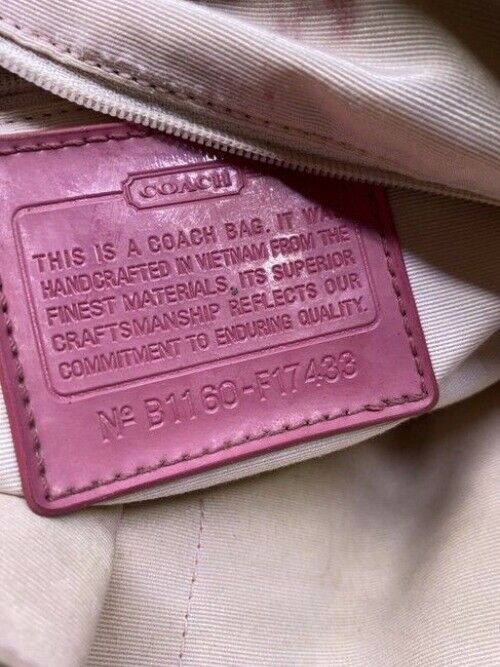 Coach Classic Pink Canvas Shoulder Bag