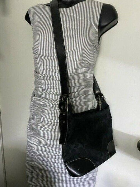 Coach Black Fabric Cross Body Bag