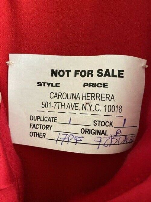 carolina herrera red new gown msrp