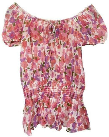 nicole miller pink new off the shoulder msrp