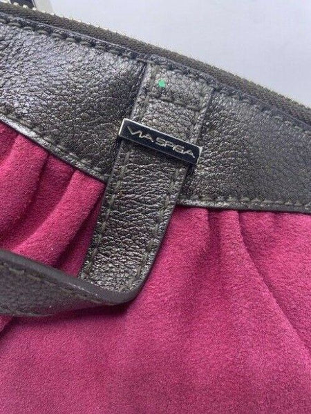 Via Spiga Womens Zipper Wrist Pouch Purse Pink Leather Wristlet
