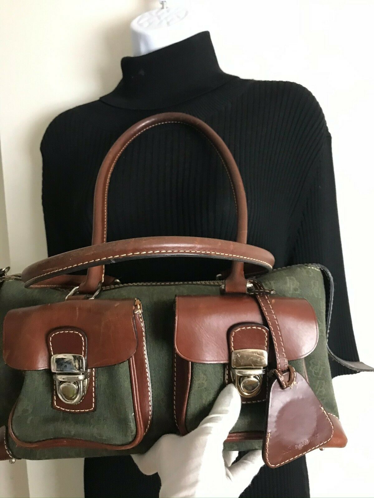 Dooney & Bourkek Brown Medium Canvas Tote