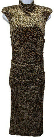 nicole miller brown yellow new animal print velvet msrp
