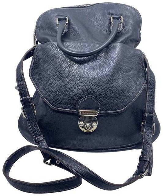 Dolce And Gabbana Miss Catch Fold Over Tote Black Leather Cross Body Bag