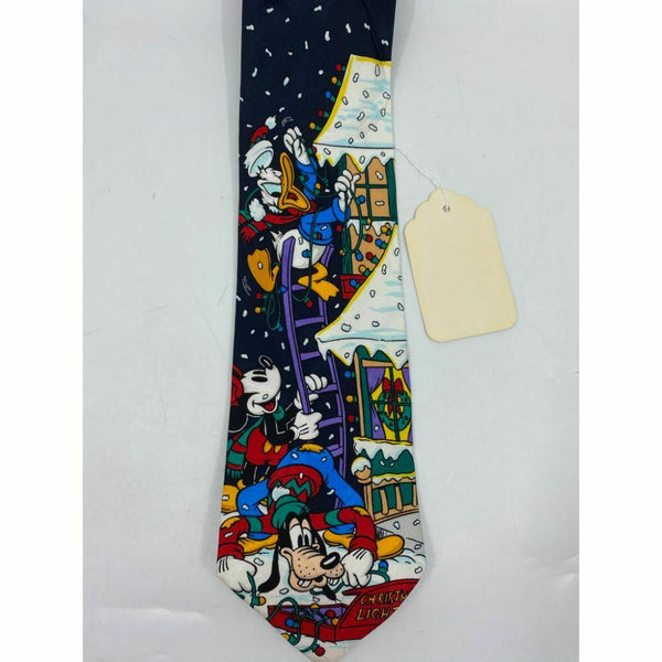 New! Mickey and Friends Disney Blue White Red Christmas Theme Neck Tie Msrp 59