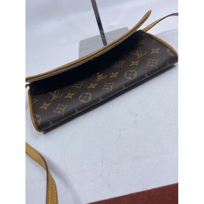 Louis Vuitton Pochette Twin Brown Monogram Canvas Cross Body Bag