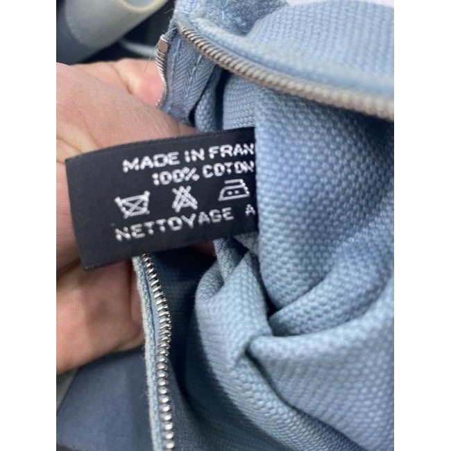 Hermes Deauville Toile Plage Mm Blue Cotton Tote