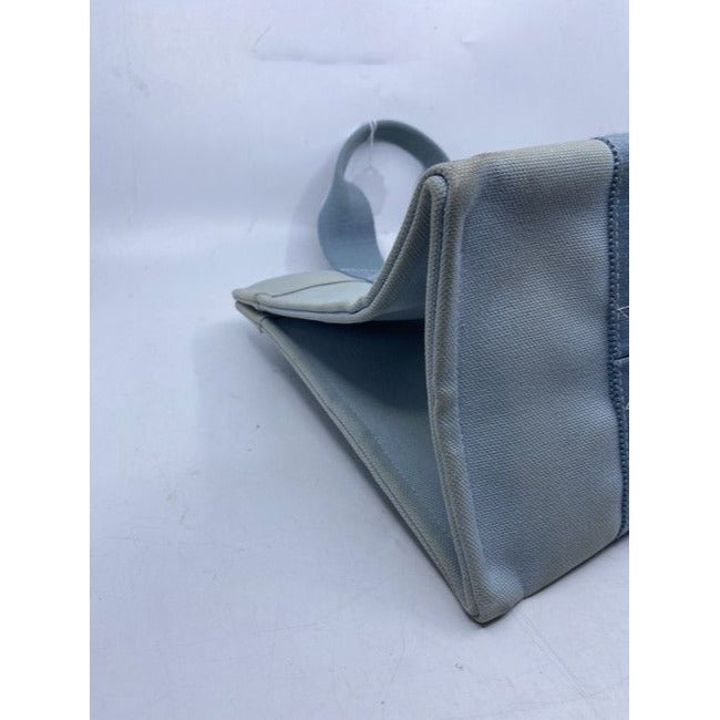 Hermes Deauville Toile Plage Mm Blue Cotton Tote