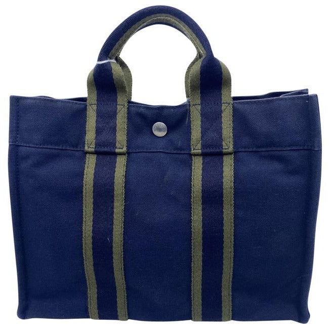 Hermes Fourre Tout Pm Navy Cotton Tote