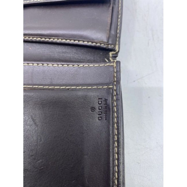 Gucci Brown Long Vintage Gg Web Wallet