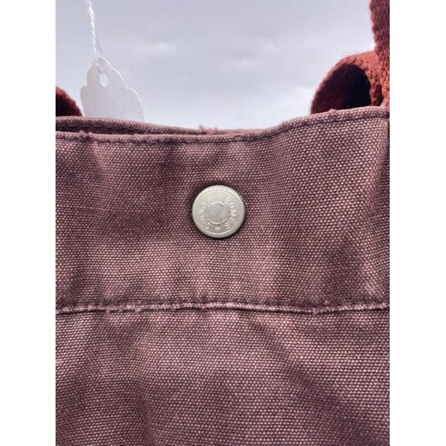 Hermes Toile Fourre Tout Mm Burgundy Fabric Tote