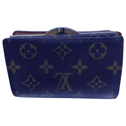 Louis Vuitton Brown Vintage Monogram Kisslock Mi0090 Wallet