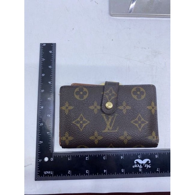 Louis Vuitton Brown Vintage Monogram Kisslock Mi0090 Wallet
