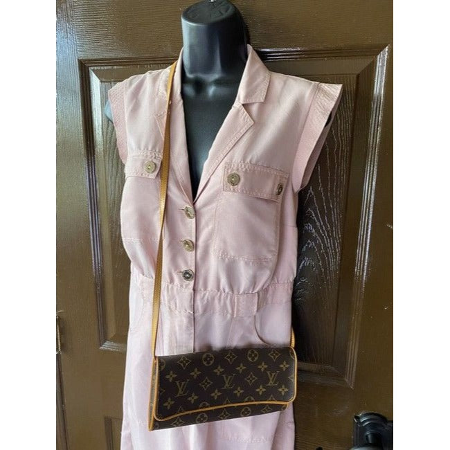 Louis Vuitton Pochette Twin Brown Monogram Canvas Cross Body Bag