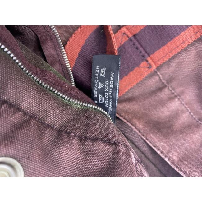 Hermes Toile Fourre Tout Mm Burgundy Fabric Tote